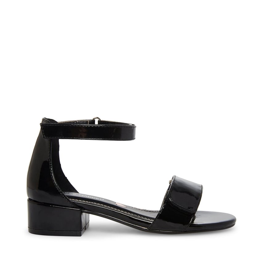 Black Steve Madden Airenne Patent Kids\' Heels Sandals | PH 6154KVN